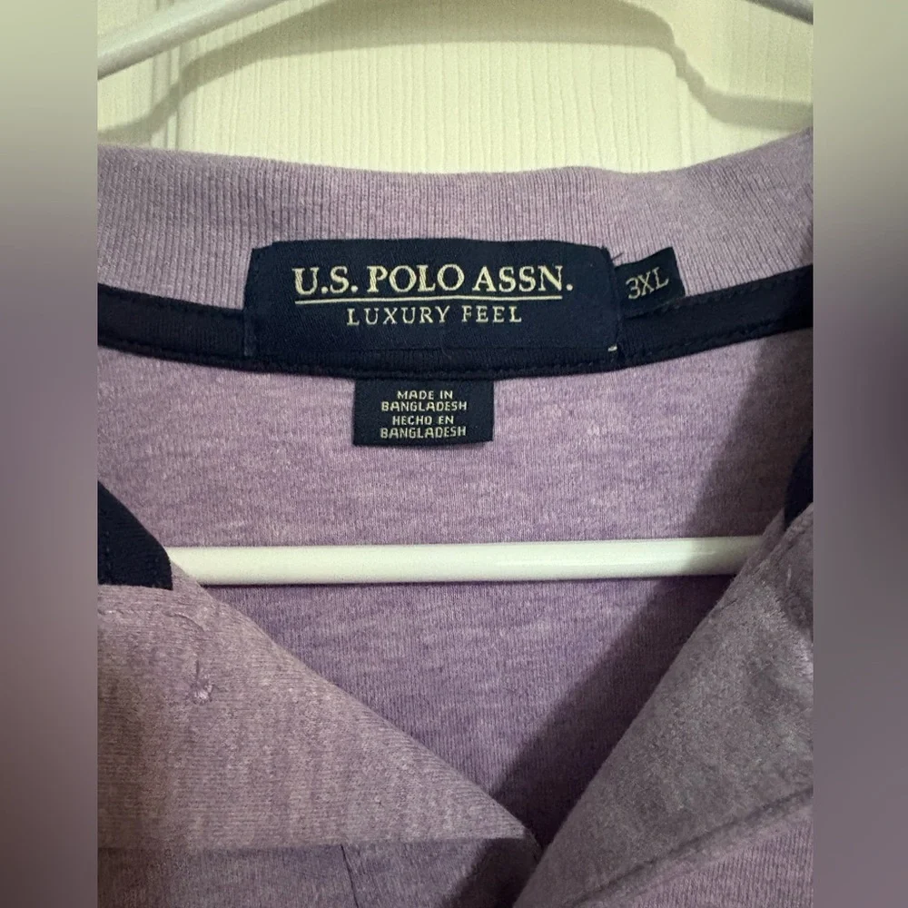 NWT U.S. Polo Assn. Men’s 3x Lilac Heather top - Picture 3 of 4
